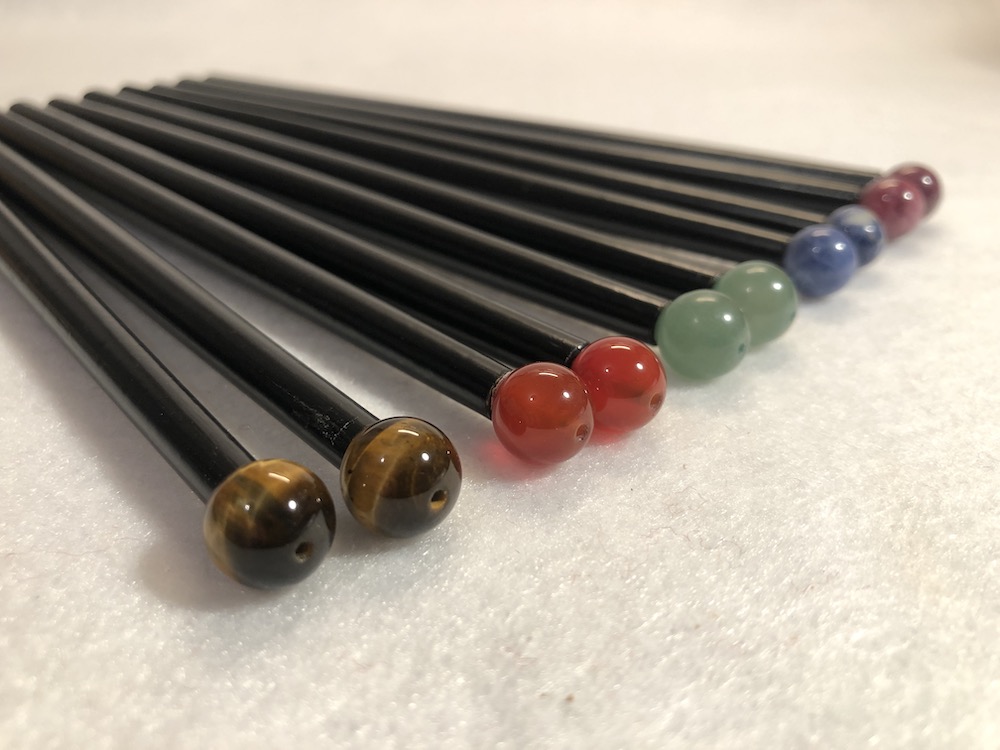 Edelstein-Massagestäbchen_Deluxe Color Schwarz_Ergänzung_Kugeln