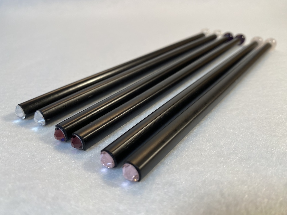 Edelstein-Massagestäbchen_3er Set_Deluxe Color schwarz_Enden_komplett