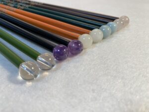 Edelstein-Massagestäbchen_5er Set_Bunte Blumen_Kugeln